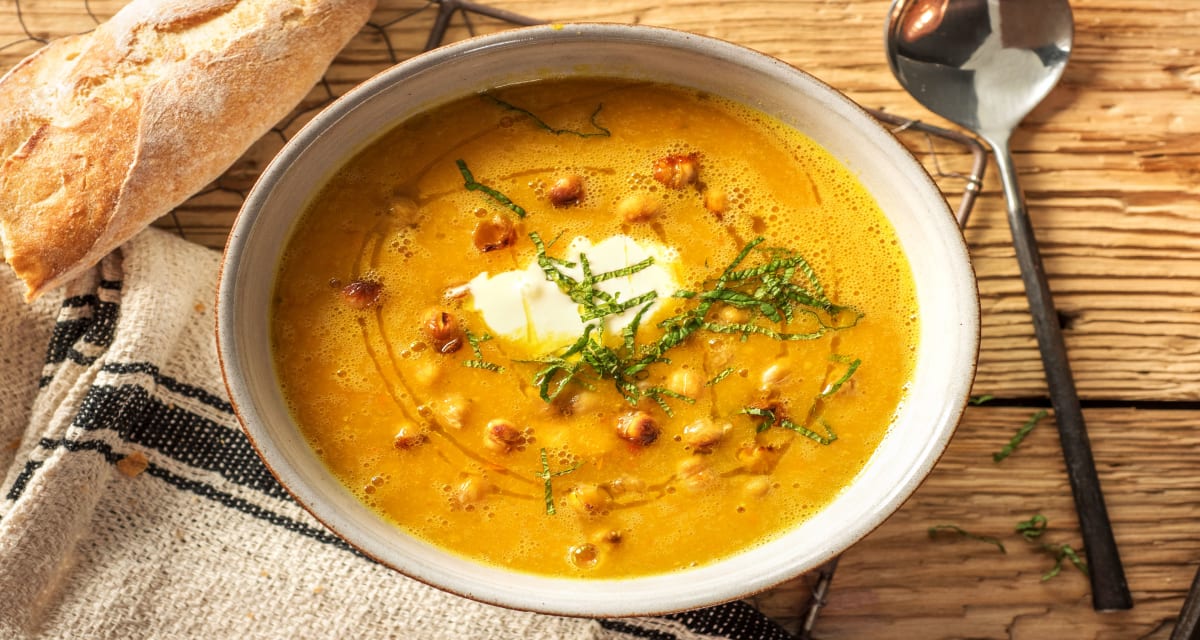 Soupe La Courge Aux Pois Chiches Et Au Cumin Recette Hellofresh