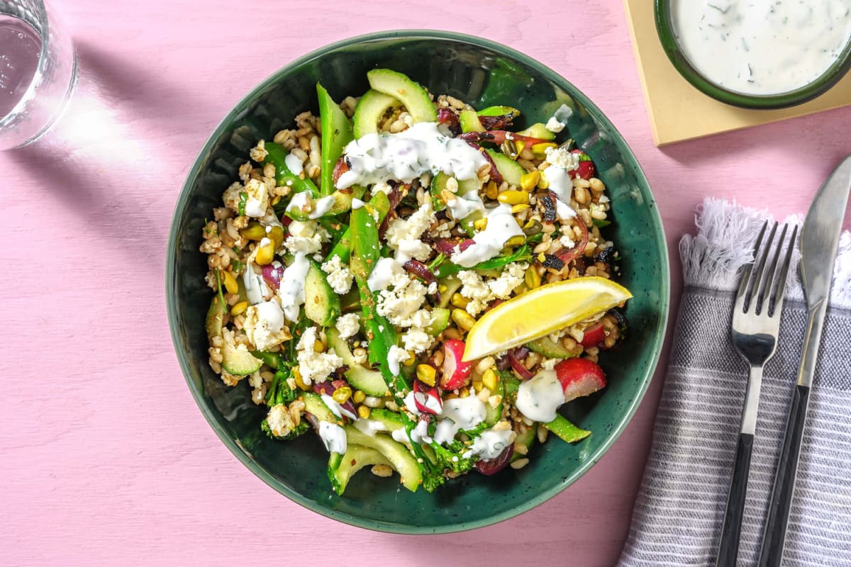 Salade d orge perlé au zaatar feta Recette HelloFresh