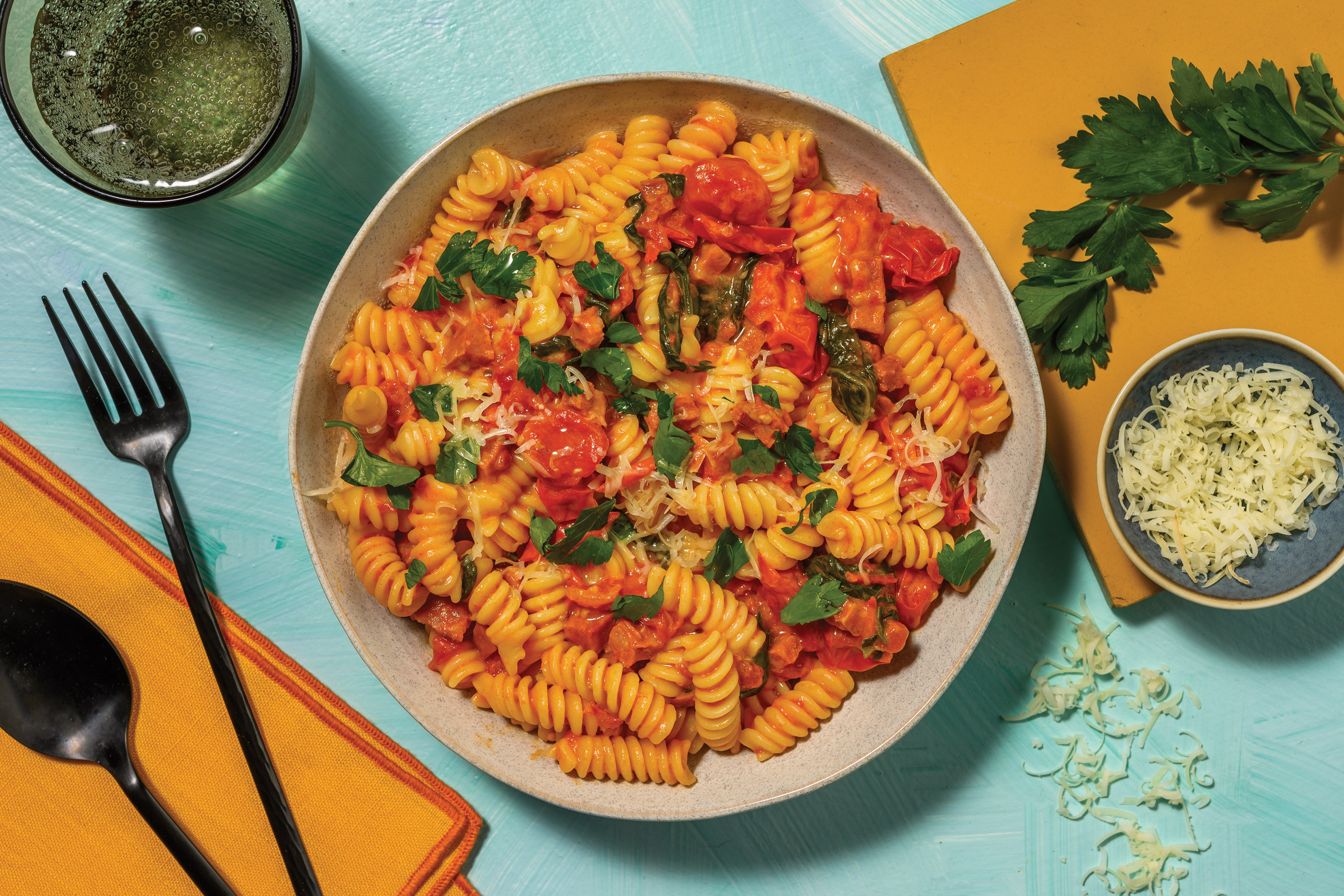 Creamy Cherry Tomato Chorizo Fusilli Recipe Hellofresh