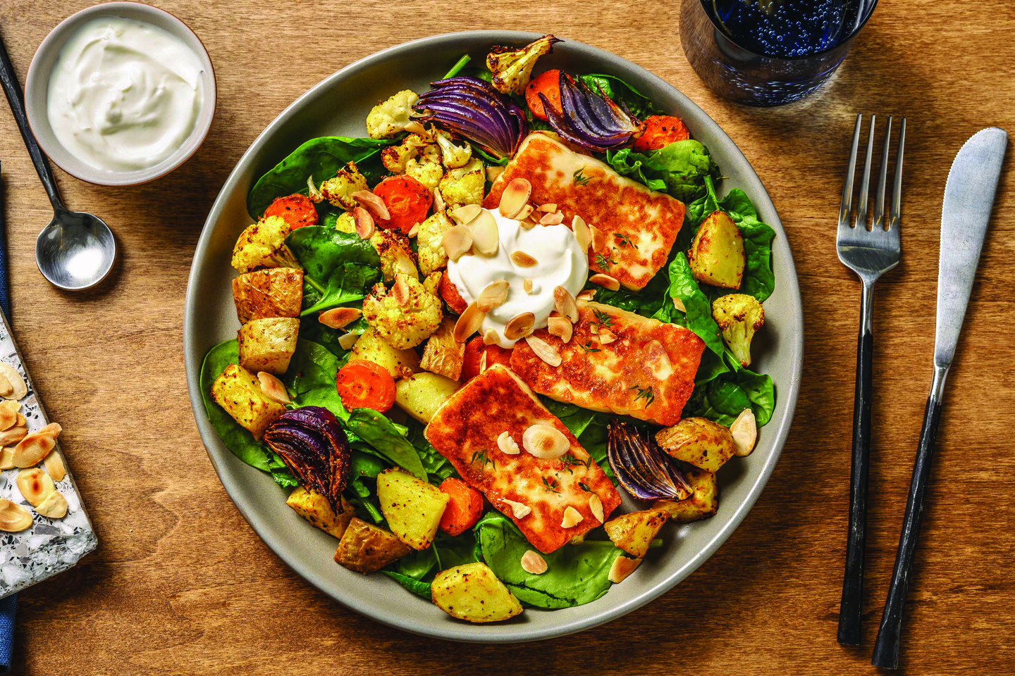 Honey Thyme Haloumi Roast Veggie Salad Recipe Hellofresh