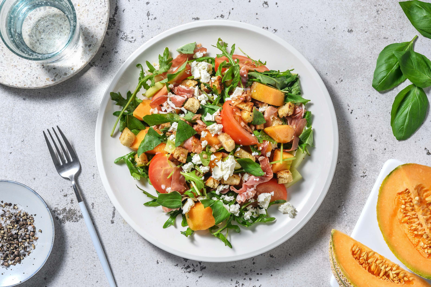 Salade Panzanella Au Melon Jambon Cru Recette HelloFresh