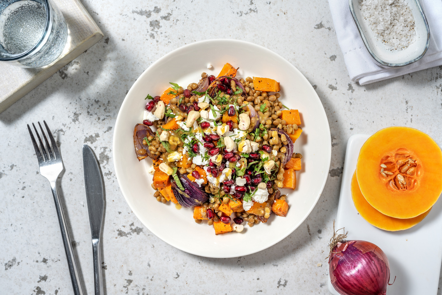 Salade de butternut rôti feta grenade Recette HelloFresh