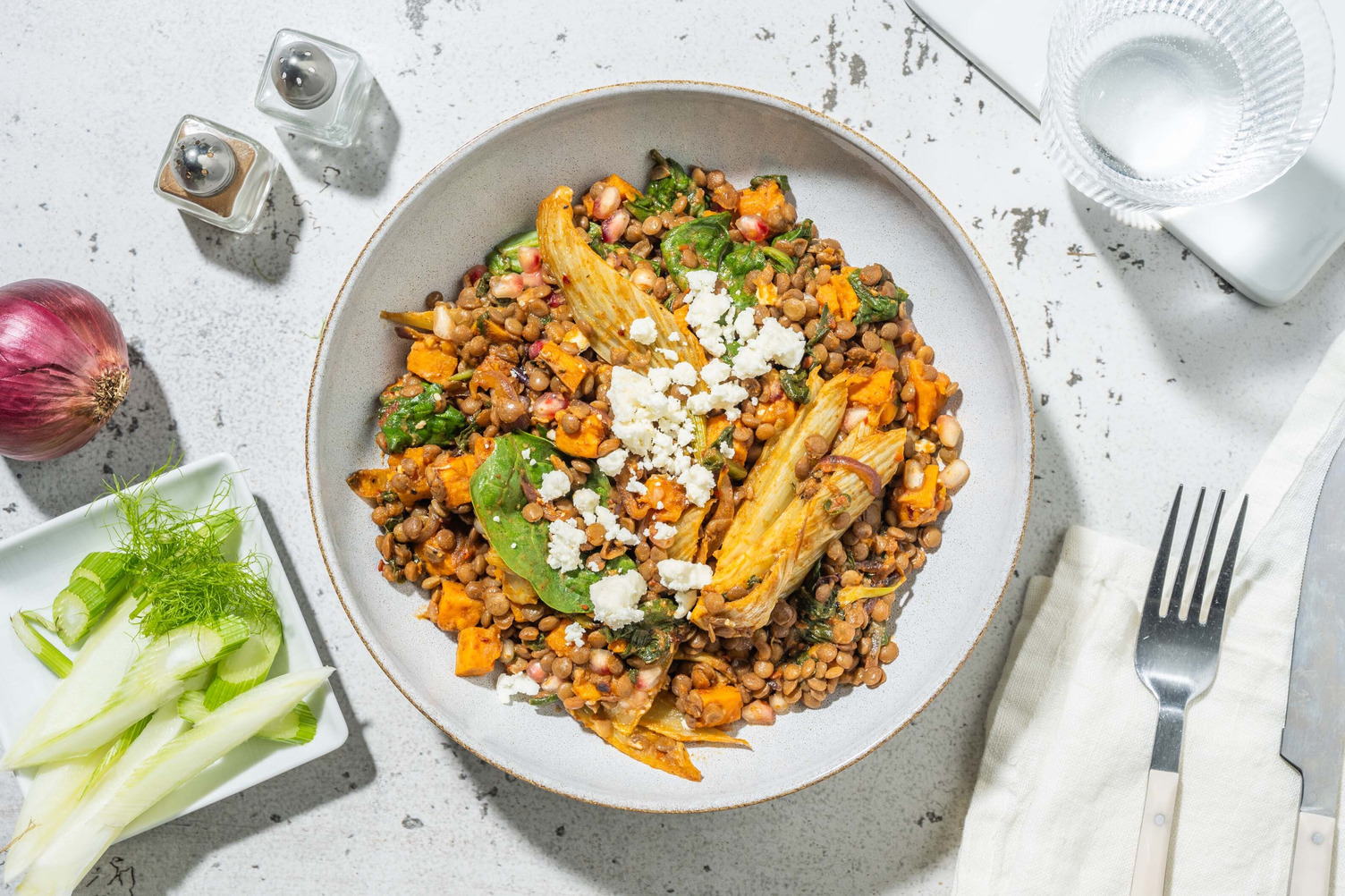 Fenchel Linsen Salat mit Hirtenkäse Rezept HelloFresh