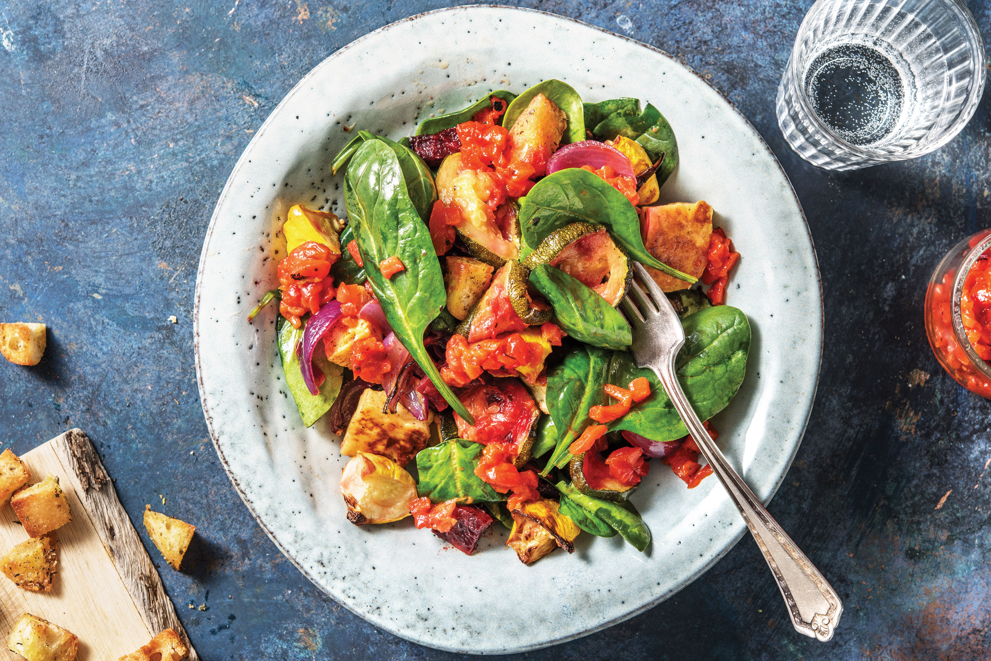 Basil Haloumi Roast Veggie Toss Recipe Hellofresh