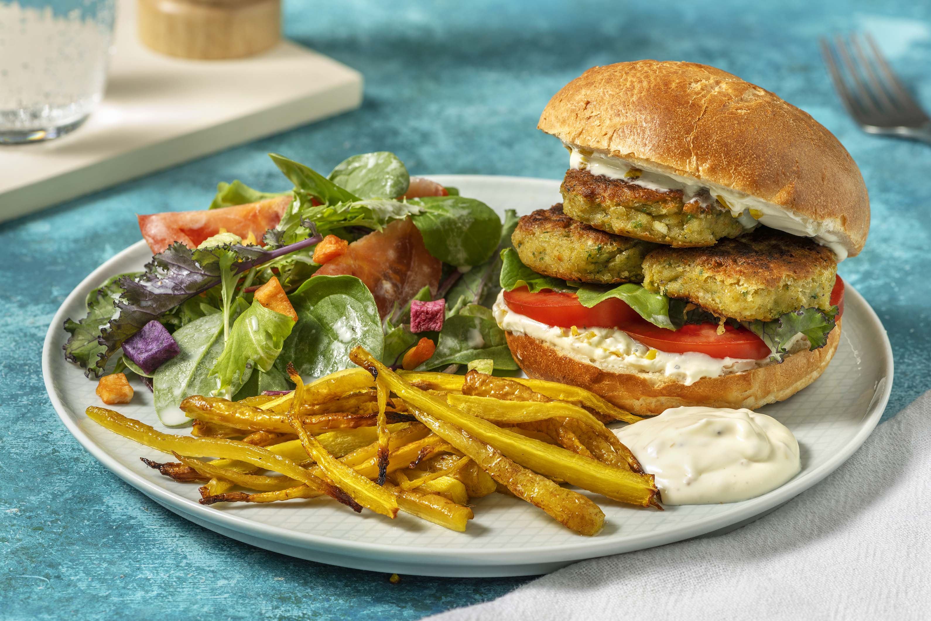 Bunter Falafel Smash Burger Rezept Hellofresh