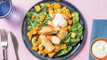 Easy Mexican-Spiced Chicken with Pre-Prepped Veggies & Creamy Garlic Sauce