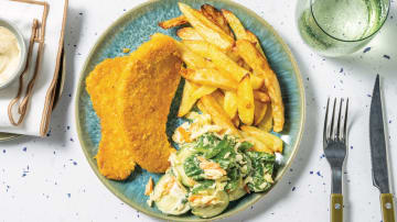 Quick-Prep Plant-Based Chick'n Tenders with Herby Pre-Cut Fries & Smokey 'Aioli' Slaw