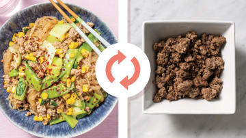 15-Min Thai Peanut Beef & Konjac Noodles with Pre-Prepped Veggie Stir-Fry