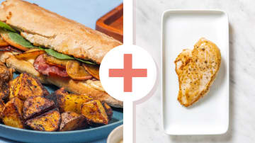 Chicken, Bacon, Apple and Cheddar Melts with Honey-Mustard Dipper