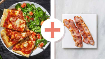 Double Bacon and Pepperoni Pizza with Hot Honey Drizzle and Garlic-Butter Crust