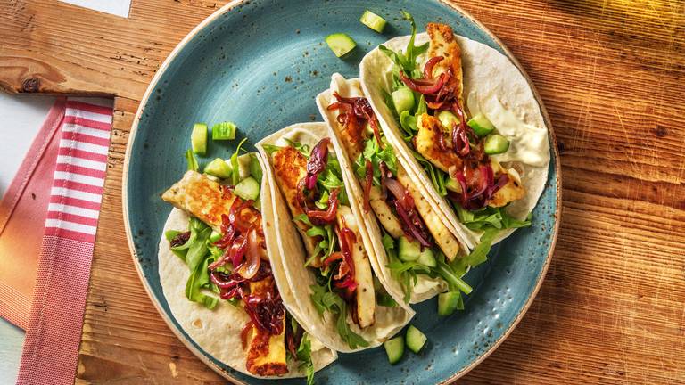 Würzig-feurige Halloumi-Tacos