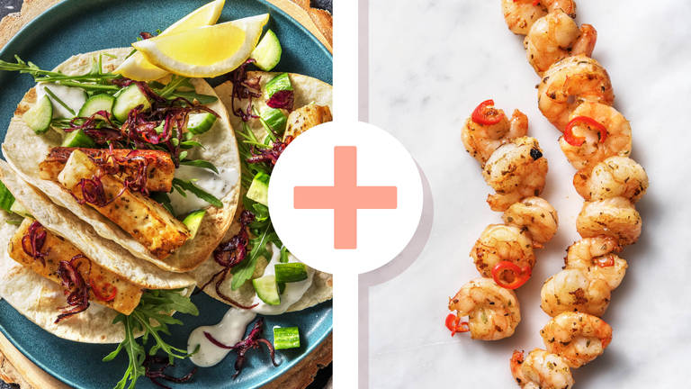 Würzig-feurige Halloumi-Garnelen-Tacos