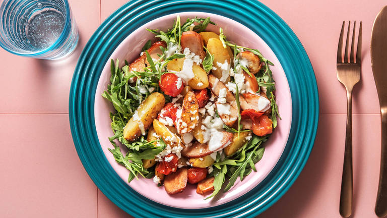 Kartoffelsalat mit geräuchertem Hähnchen