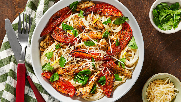 Creamy Parmesan Chicken Spaghetti