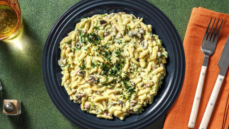 Blitzschnelle Käsespätzlepfanne mit Bacon