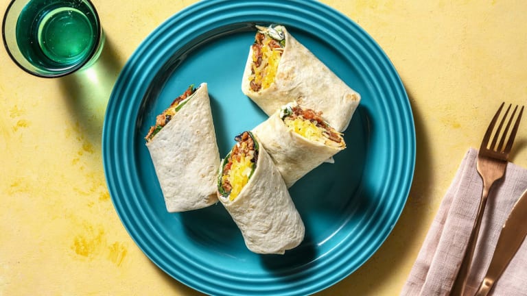 Burritos mit BBQ-Hackfleisch und Käse