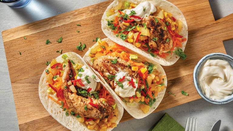 Quick Caribbean Chicken Tacos