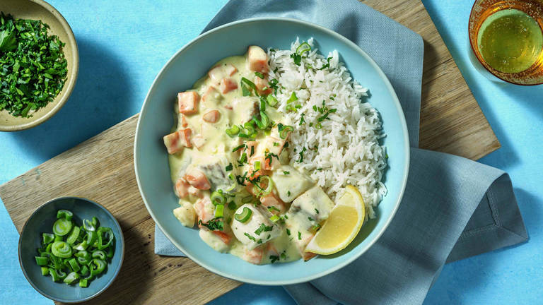 Cremiges Seelachs-Frikassee