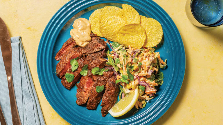 Tex-Mex Beef Rump with Corn Chips & Chipotle Sour Cream