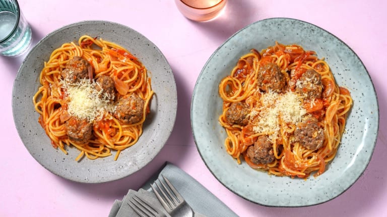 One pot : spaghetti & boulettes de bœuf