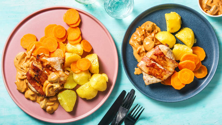 Schweinelachs im Baconmantel