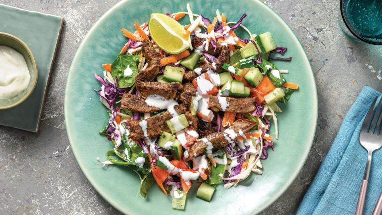 Quick South American-Spiced Beef Slaw Bowl
