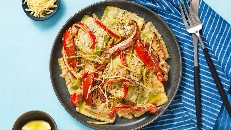 Creamy Lemon Spinach Ricotta Ravioli