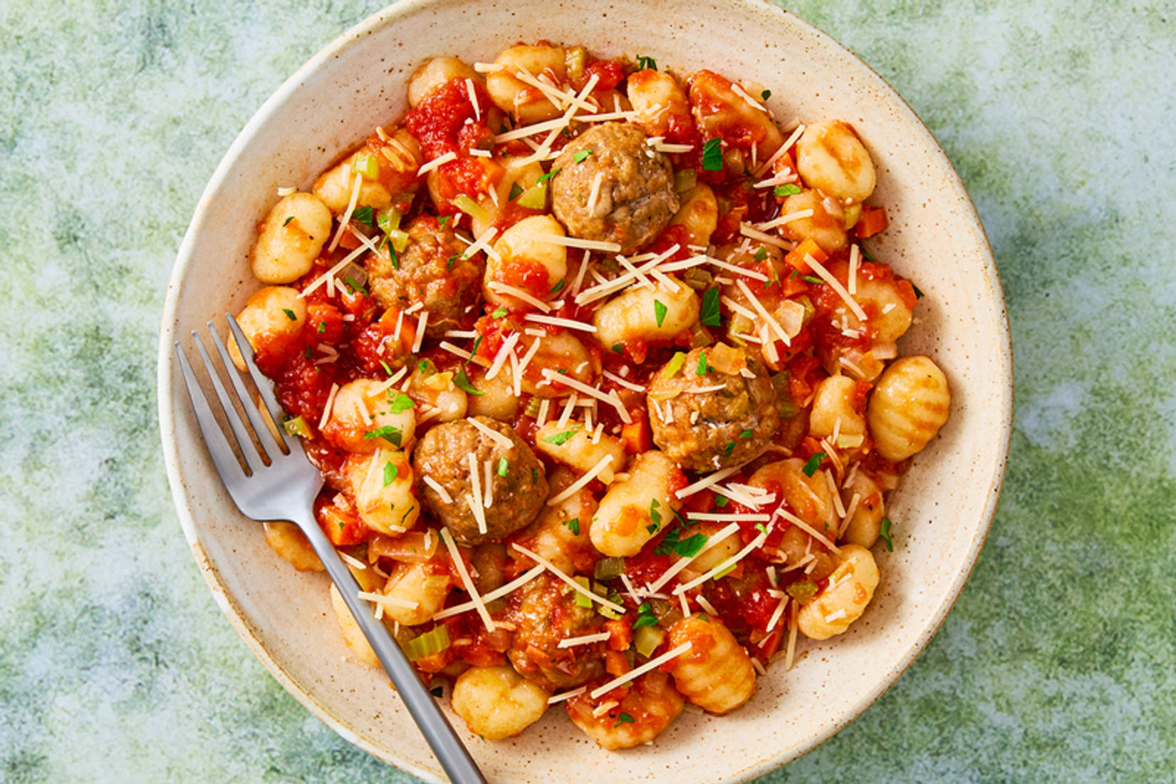 Gnocchi et boulettes à la dinde
