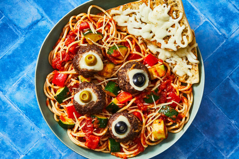 Spaghetti and Spooky Meatballs 