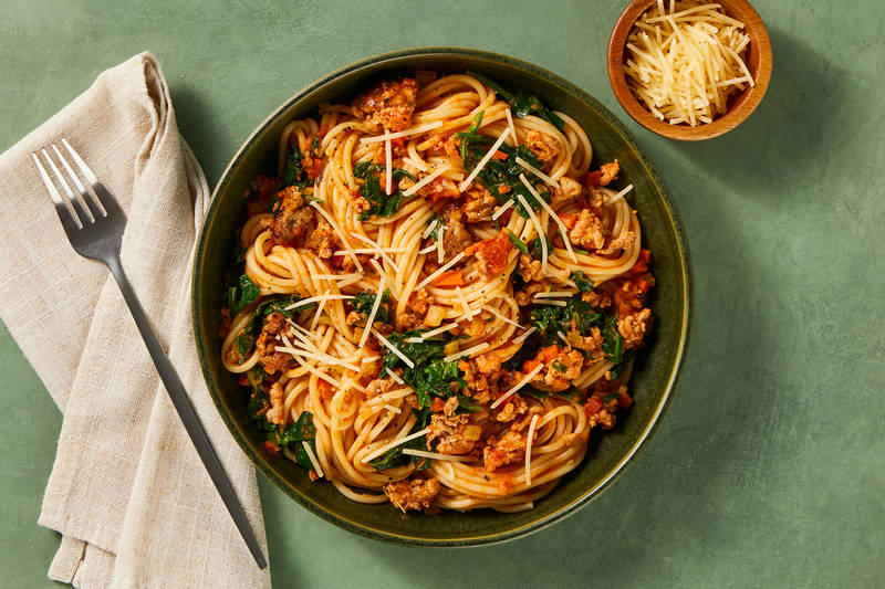 Spaghettis crémeux à la bolognaise de Beyond Meat®