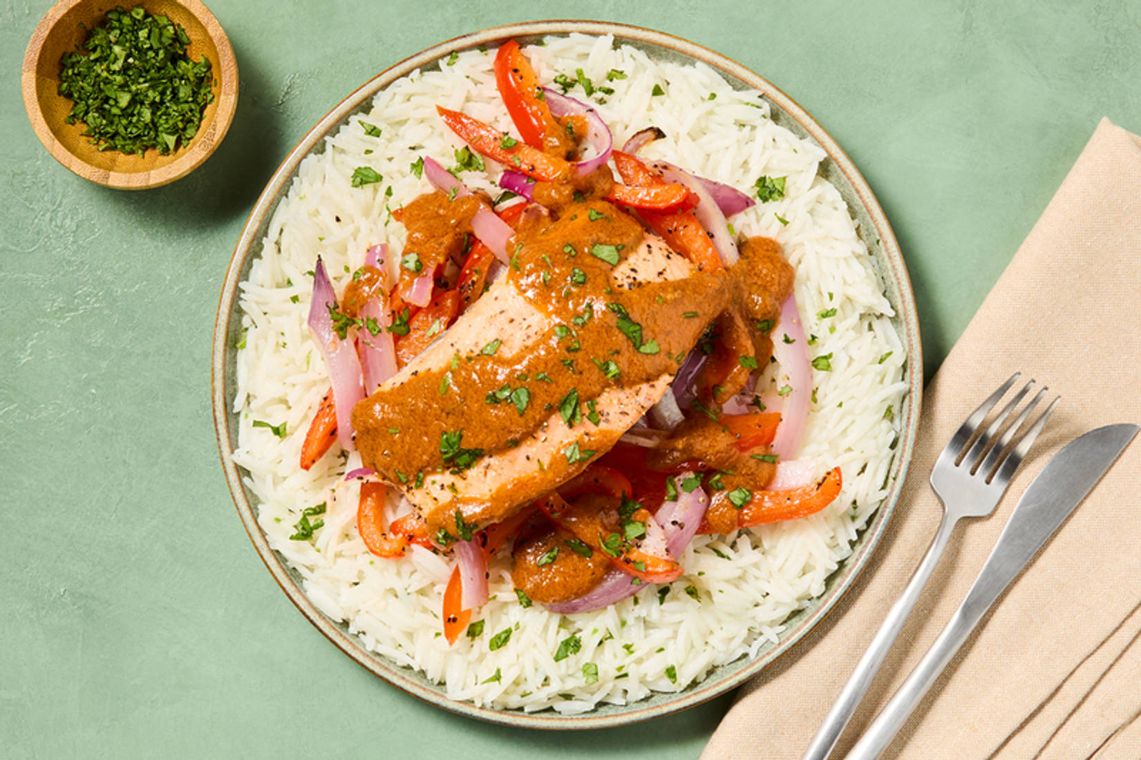 Saumon rôti à la mode tandoori 