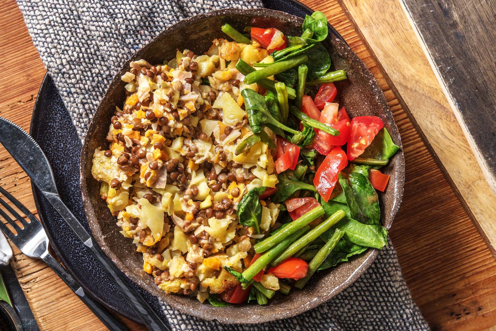 Linsenauflauf mit Röstikruste