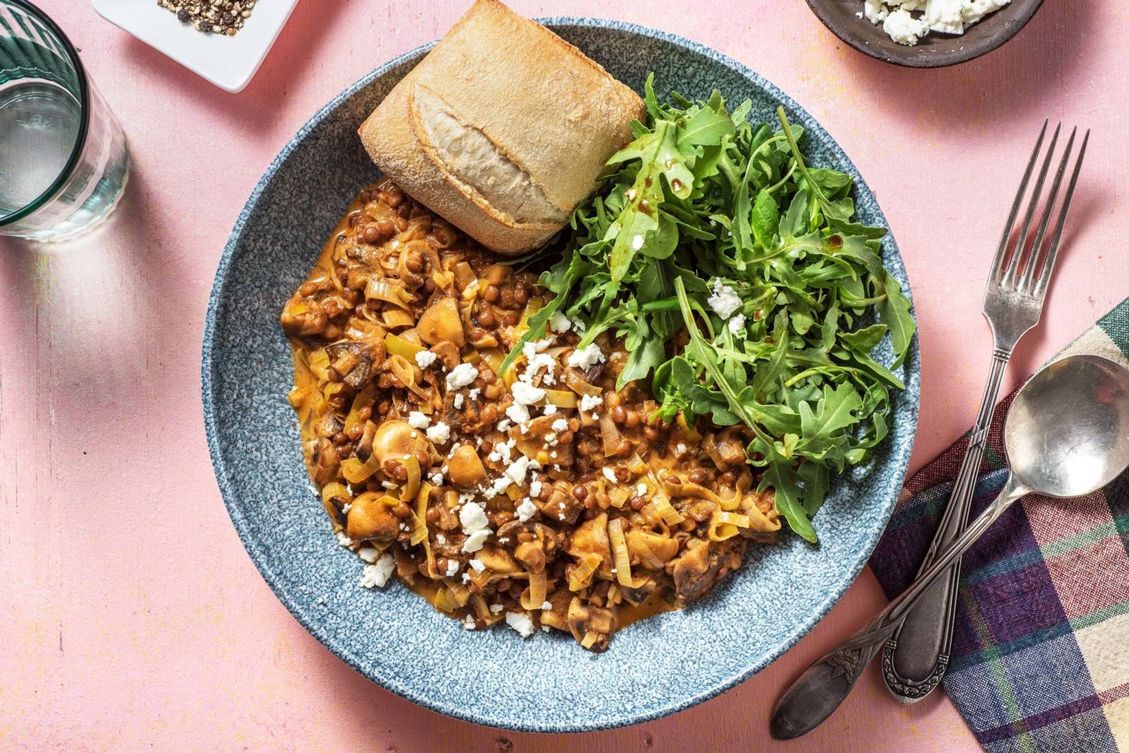 Mijoté de lentilles express aux champignons