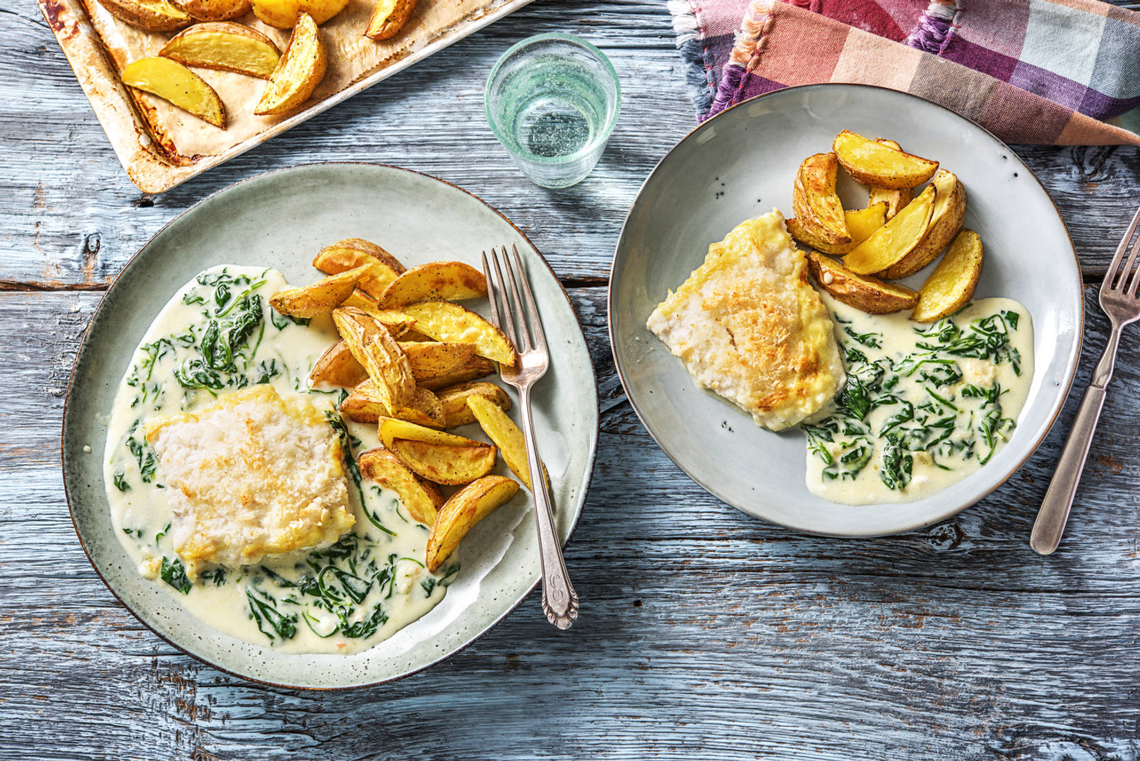 Seehecht in Spinat-Sahne-Soße