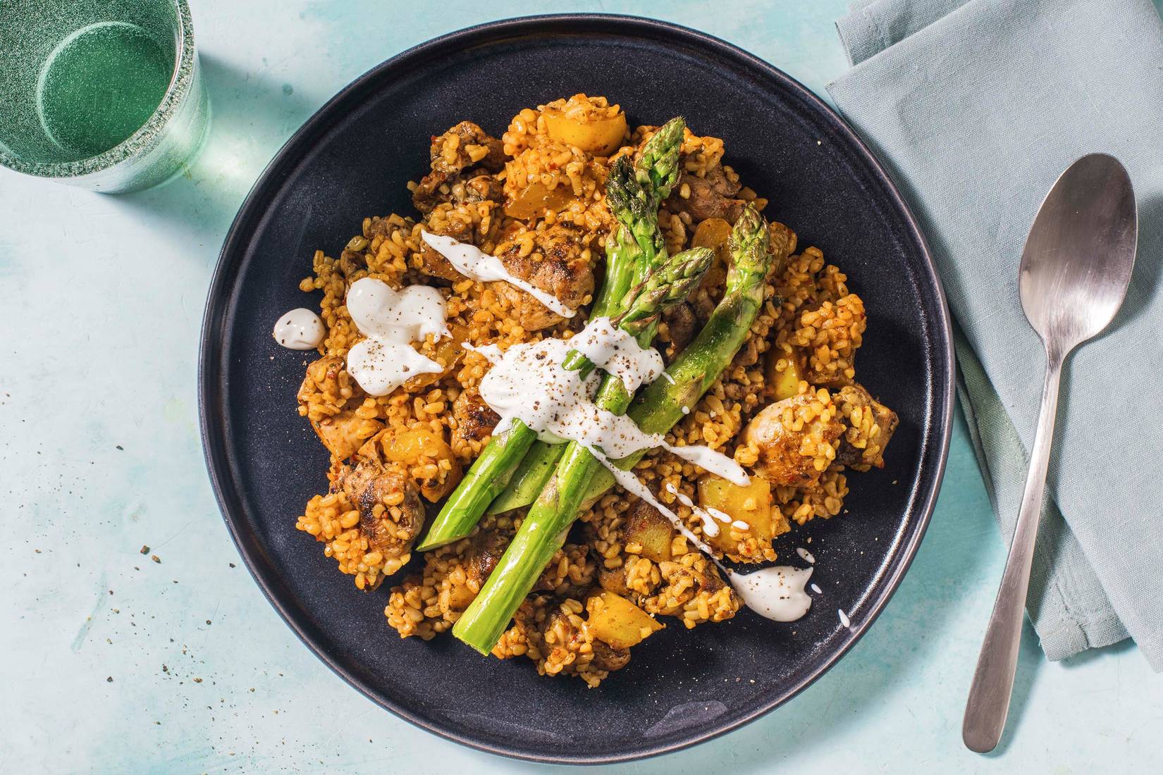 Spiced Chicken, Pepper and Bulgur Jumble