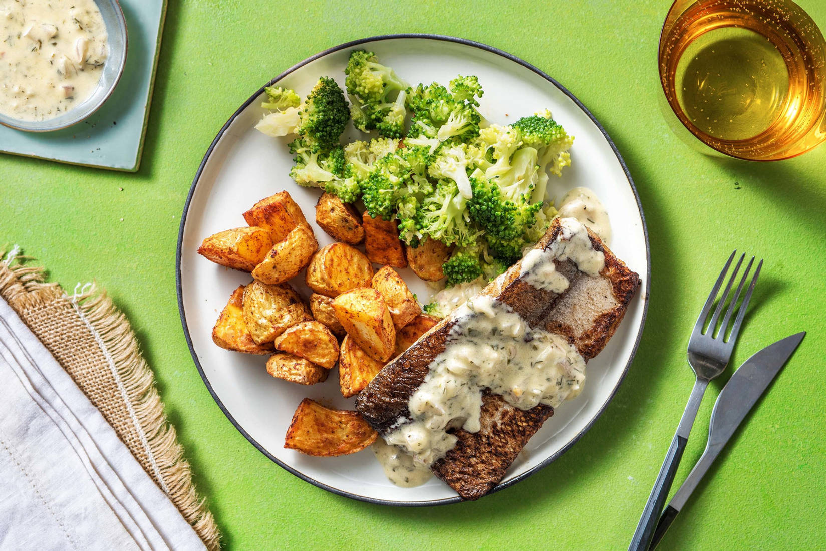 Seehecht in Honig-Senf-Soße