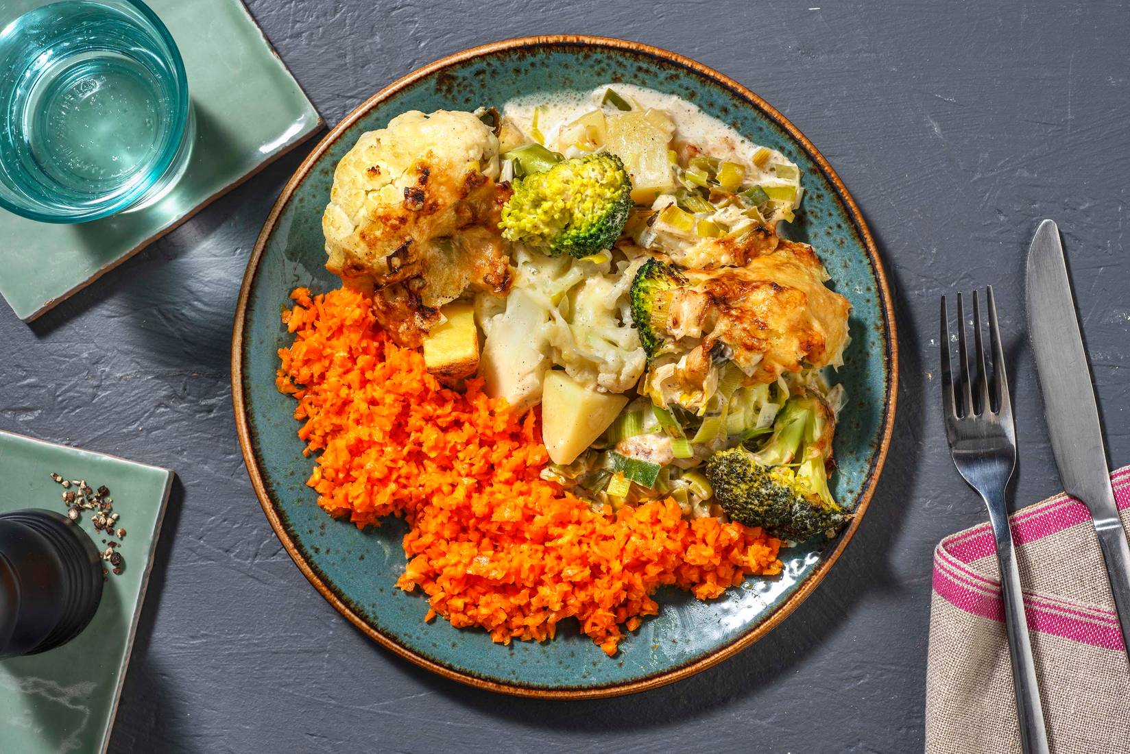 Überbackener Blumenkohl-Brokkoli-Auflauf