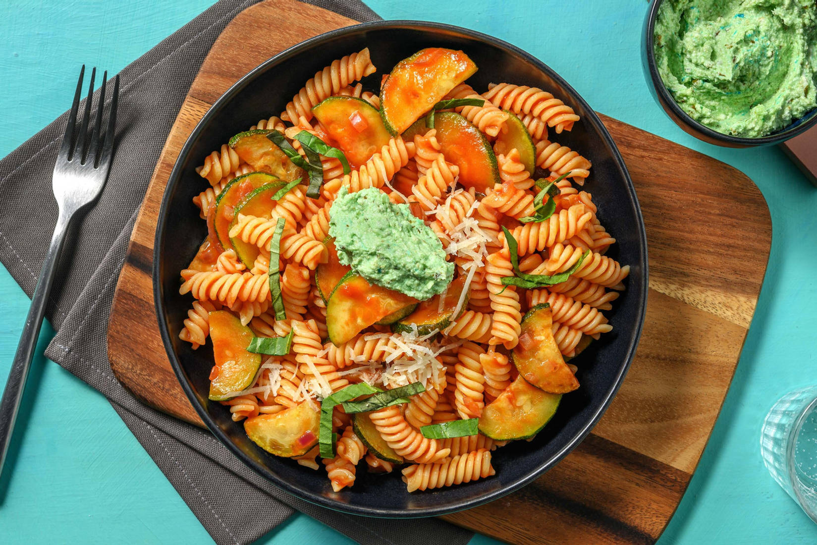Schnelle Fusilli mit Basilikum-Ricotta