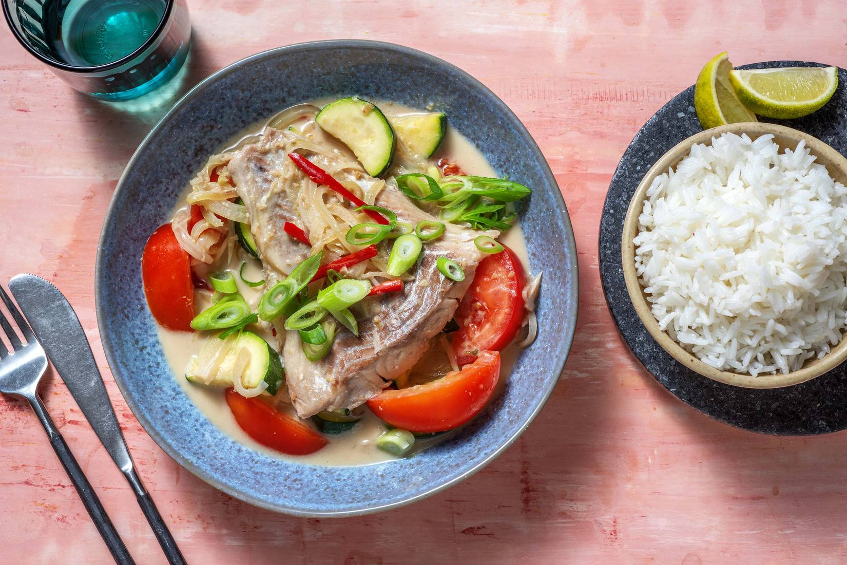 In Kokosnussmilch gegartes Fischfilet