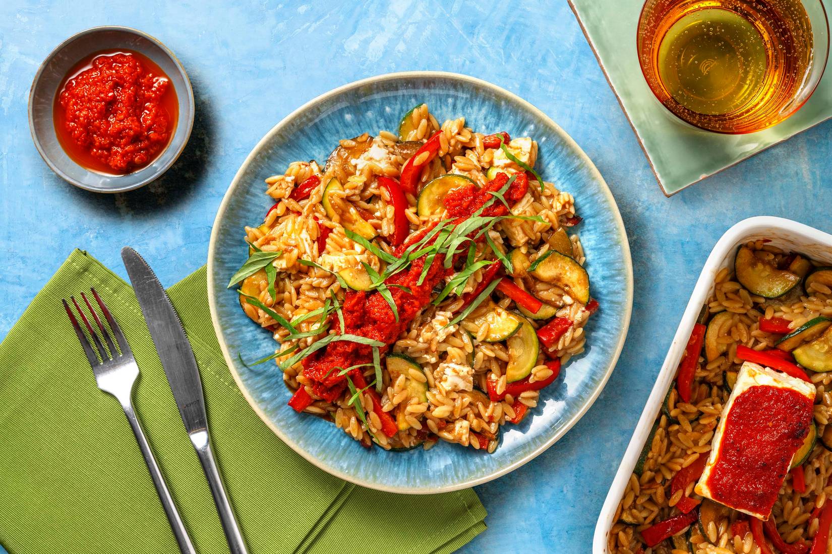 Feta uit de oven met orzo