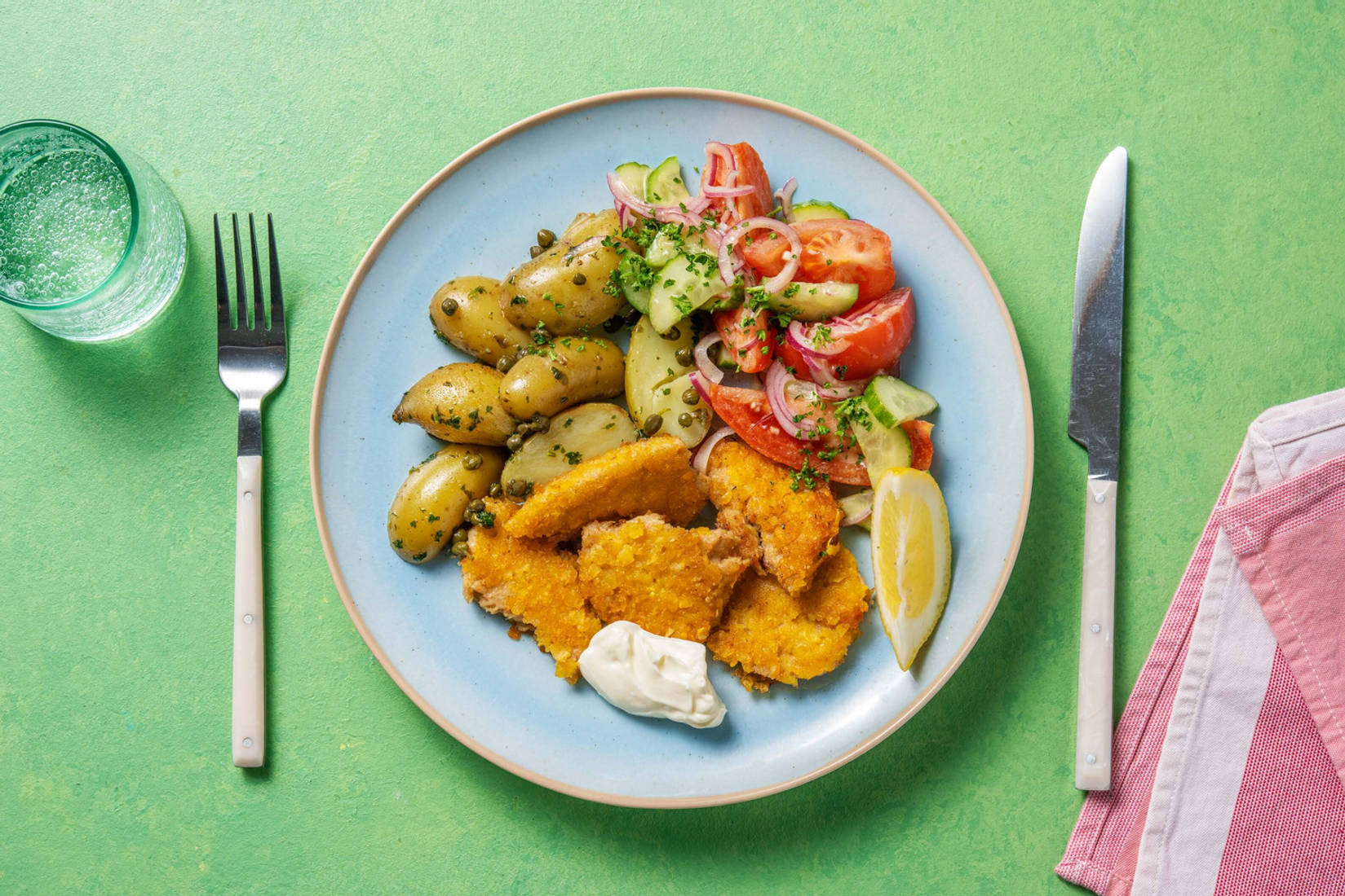 Nuggets végétariens et grenailles en persillade