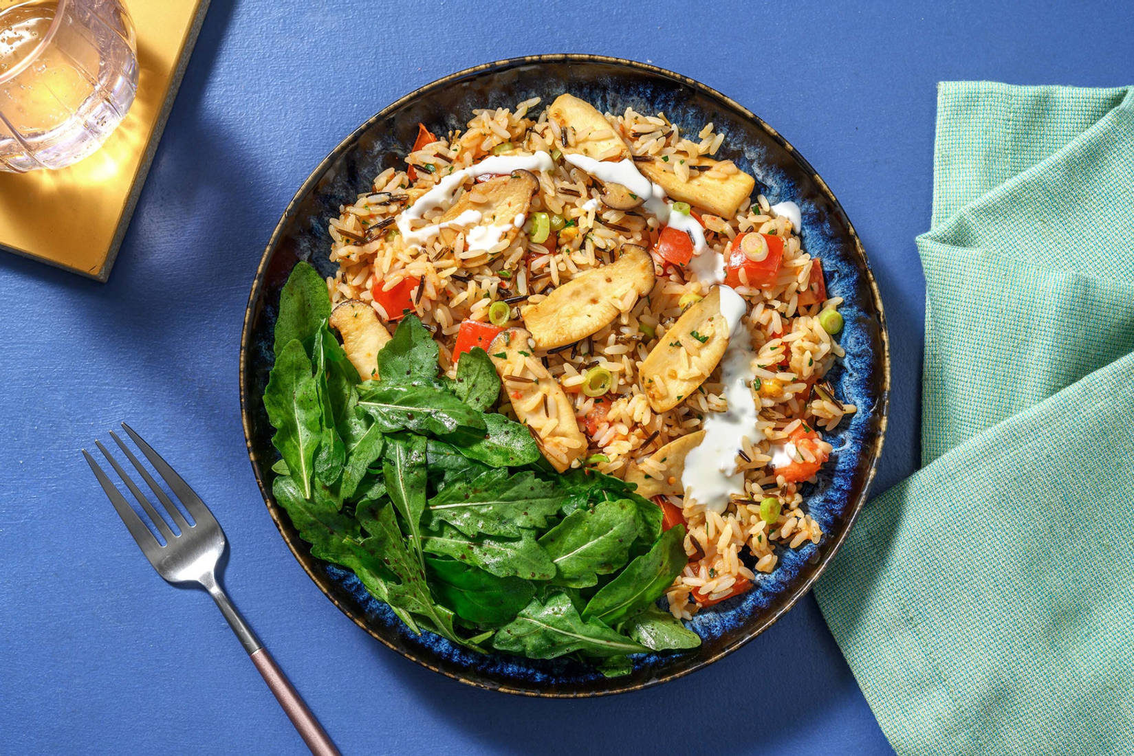 Wildreispfanne mit Kräuterseitlingen