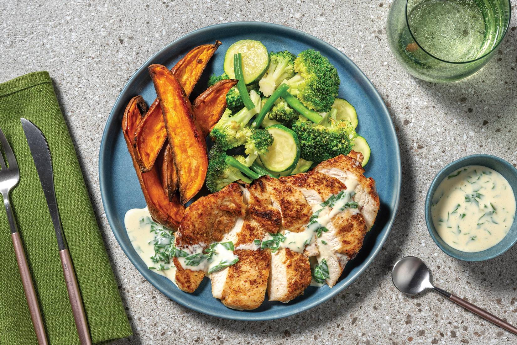 Seared Chicken & Creamy Parsley Sauce