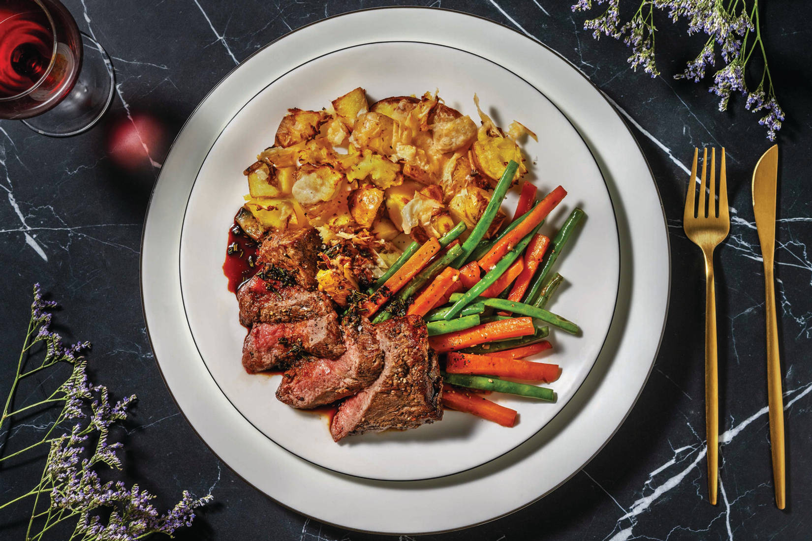 Lemon Pepper Beef & Sticky Rosemary Sauce