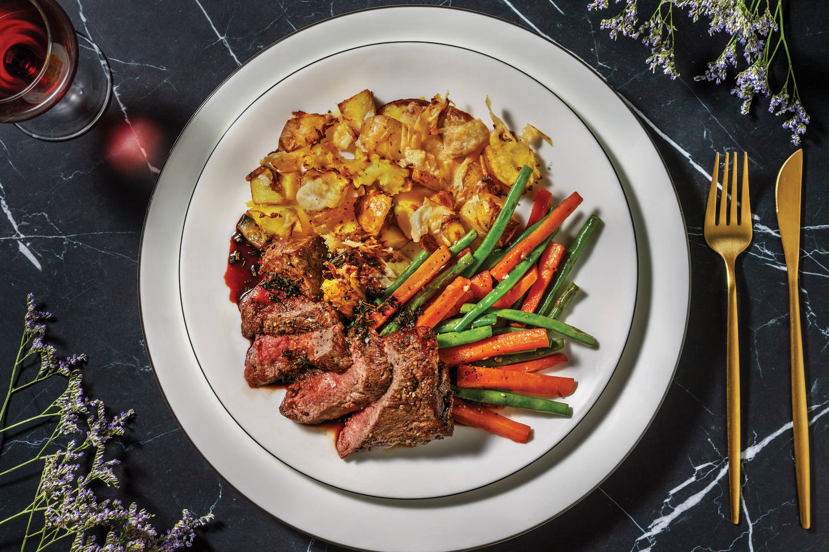 Lemon Pepper Beef & Sticky Rosemary Sauce