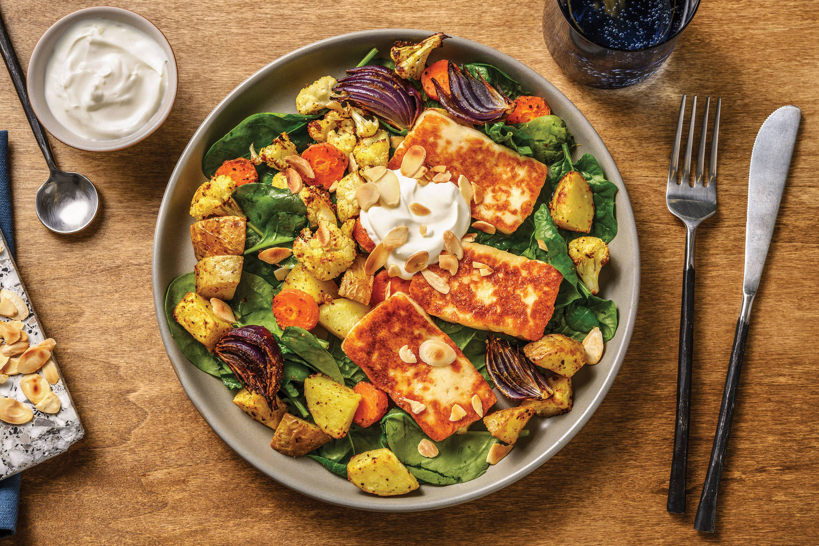 Honey-Glazed Haloumi & Roast Veggie Salad
