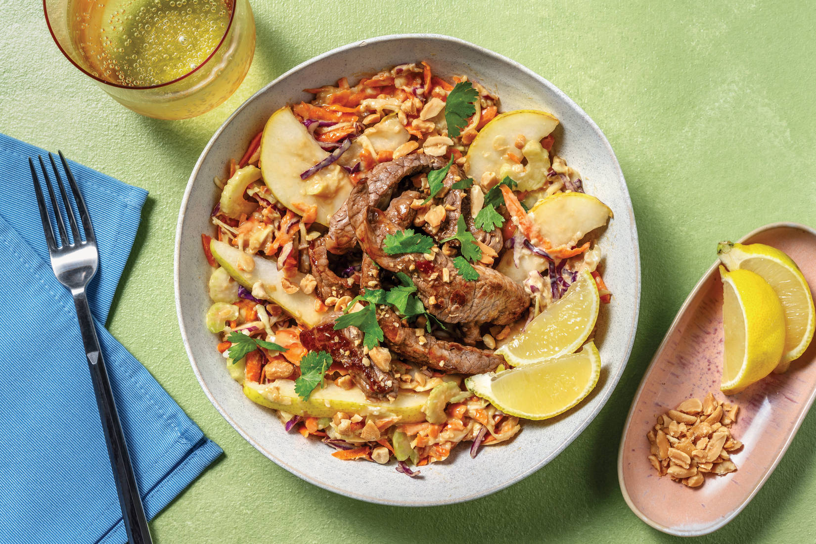 Thai-Style Double Beef & Ginger Slaw Bowl