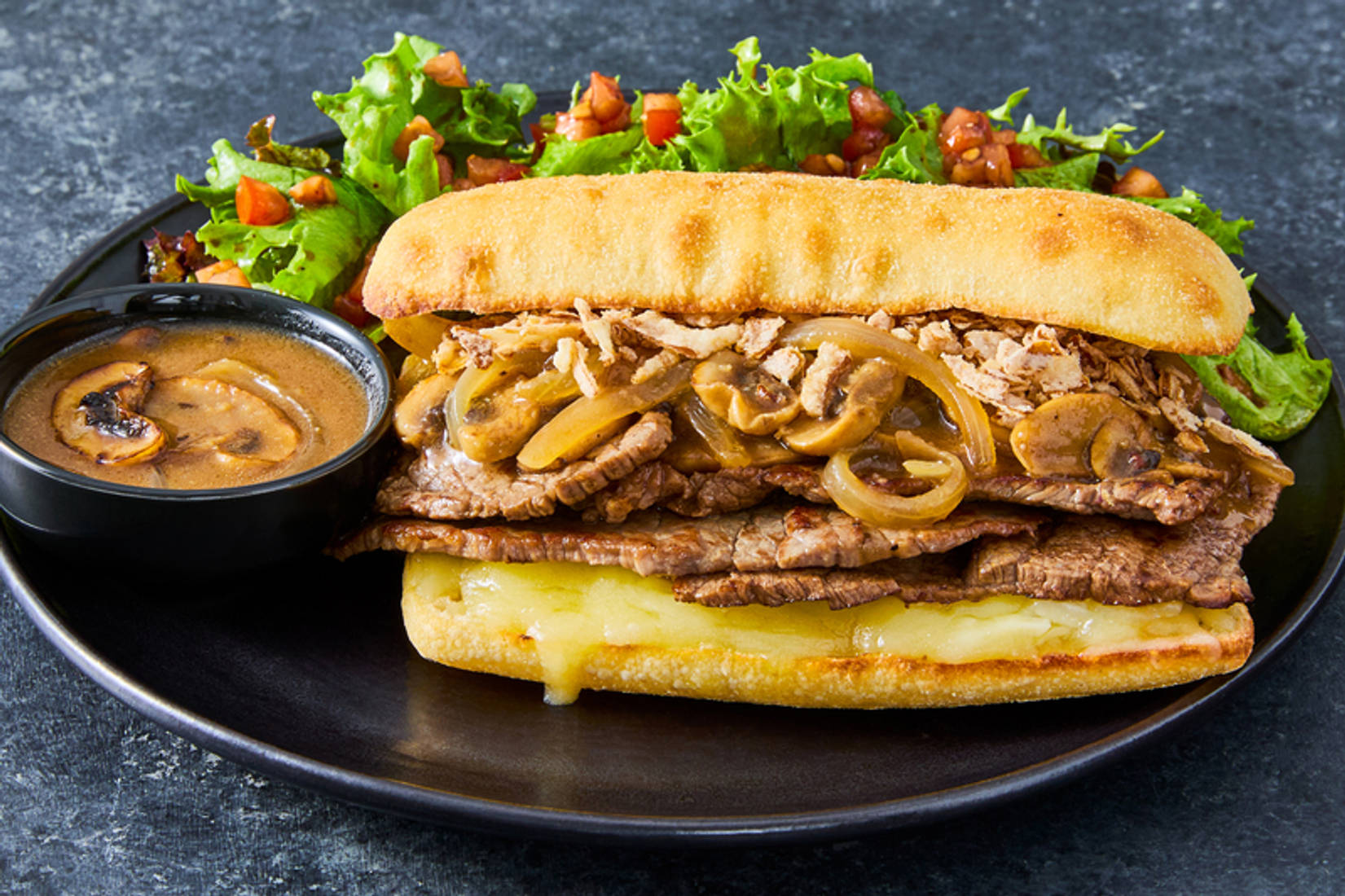 SuperQuick Cheesy Beef Dip Sandwiches