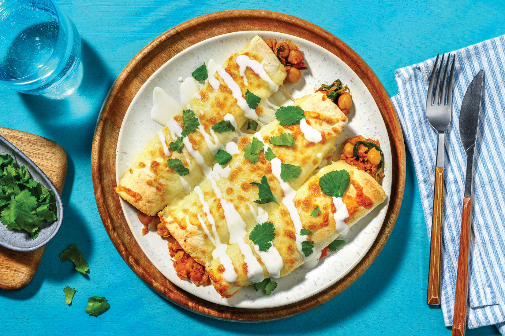 Mexican Smashed Cannellini Bean Enchiladas