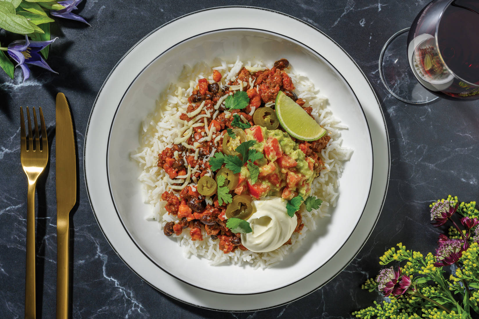 Loaded Beef & Bacon Chilli Rice Bowl